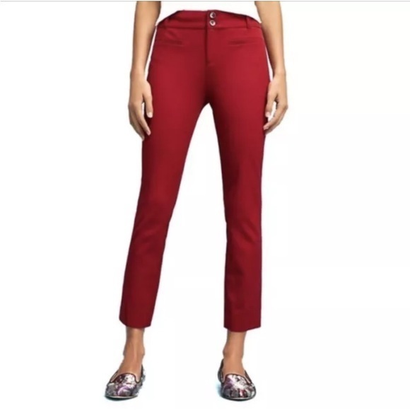 Anthropologie Pants - Anthropologie dark red skinny chino essential slim ankle pants 4